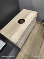 фото Тумба Plaza Modern/Плаза Модерн + столешница Риальто песочный КЕРАМА МАРАЦЦИ